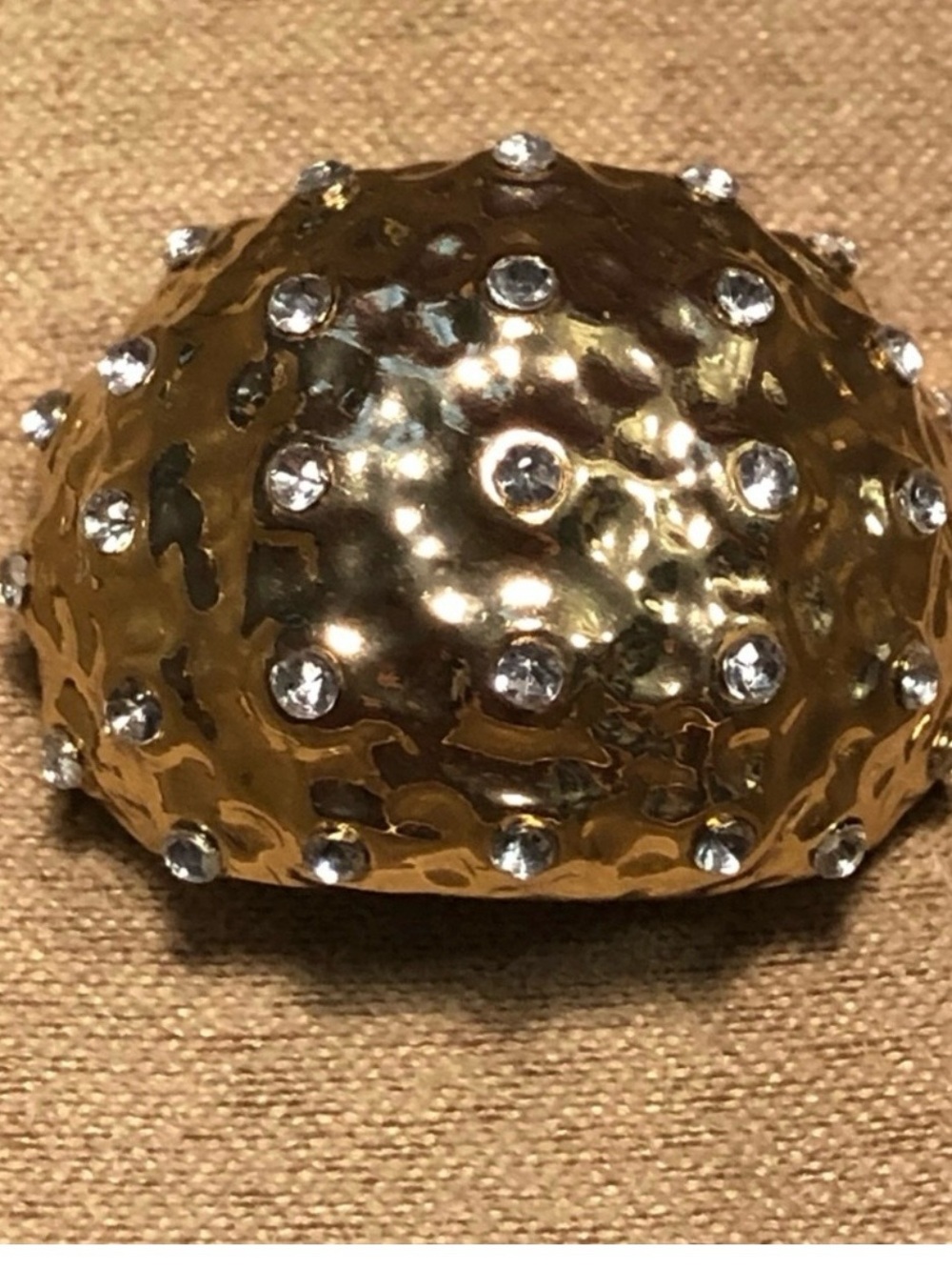 Gold Crystal Dome Clip-On Earring